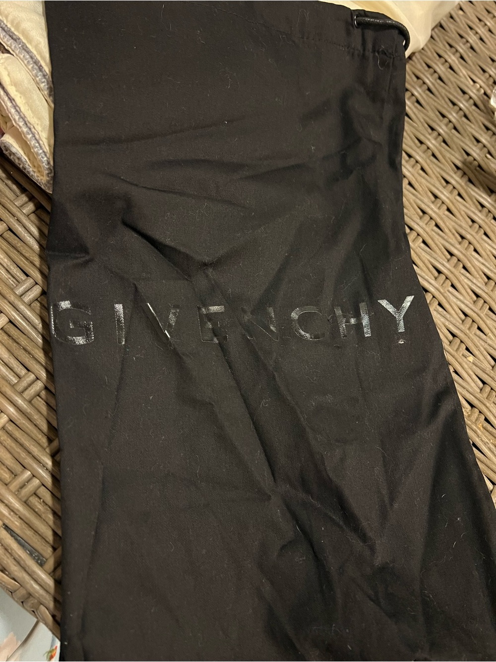 Givenchy Black Drawstring Logo Dust Pouch